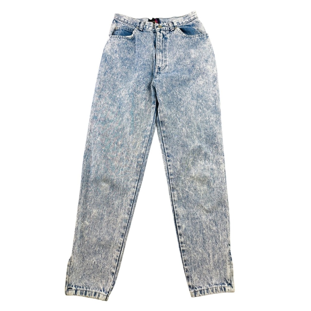 Vintage Sasson Jeans Women 6 Blue Acid Wash High Waisted‎ Ankle Zip Fly Pockets